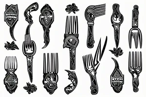 fork on a table tattoo idea