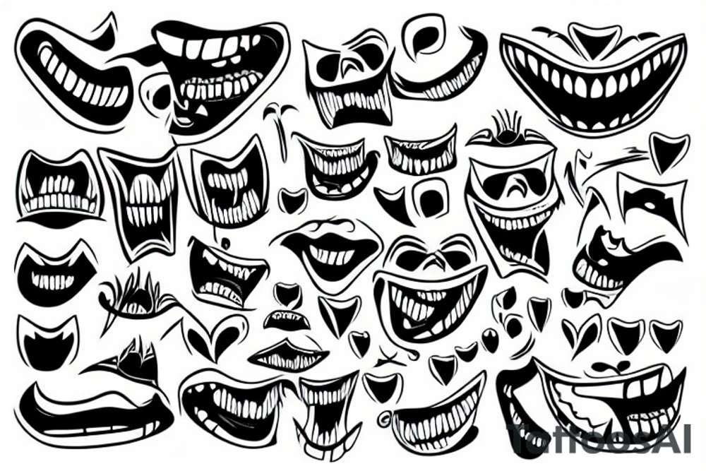 missing teeth tattoo idea