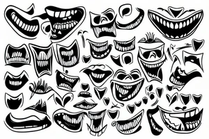 missing teeth tattoo idea
