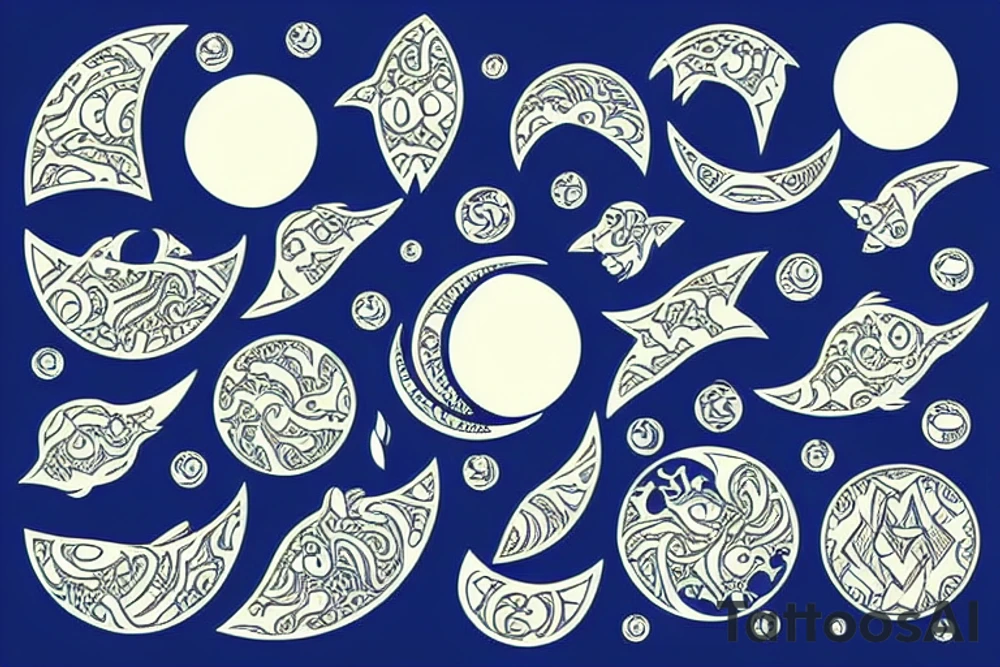 moon under the water tattoo idea