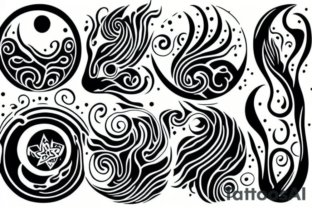 moon under the water tattoo idea