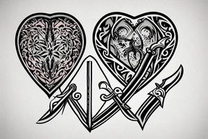 sword cutting heart tattoo idea