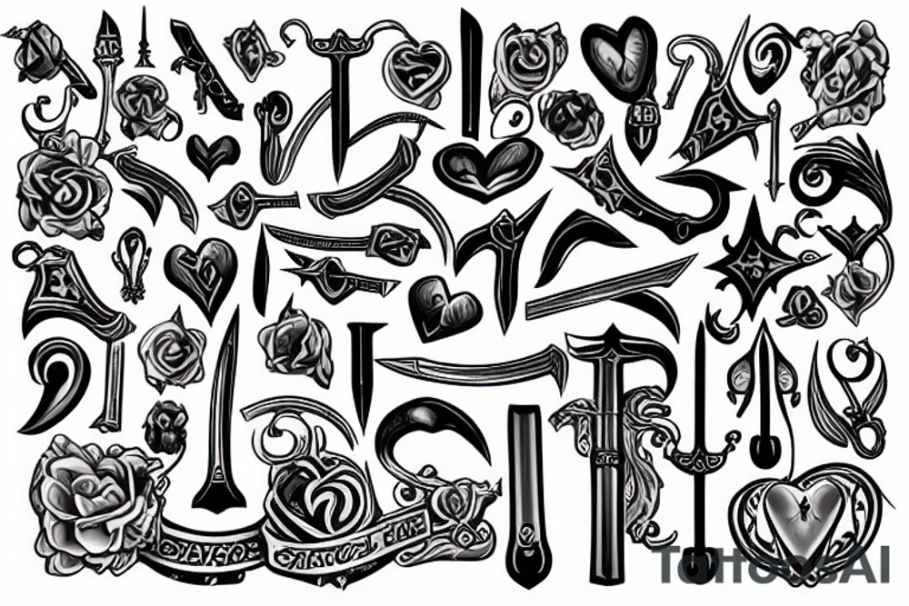 sword cutting heart tattoo idea