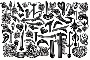 sword cutting heart tattoo idea