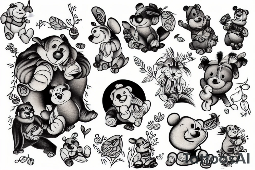 vinni the Pooh and Kristopher Robin tattoo idea