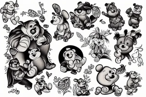 vinni the Pooh and Kristopher Robin tattoo idea
