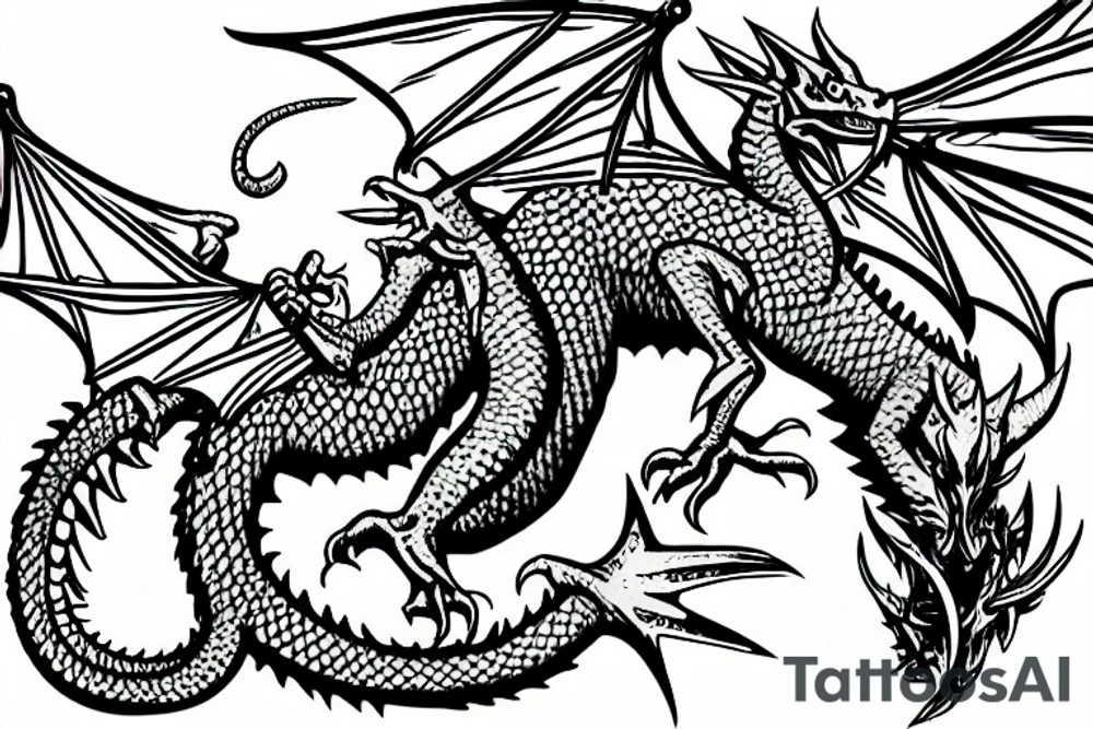 red dragon drinking cola at casino tattoo idea