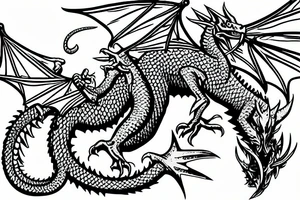 red dragon drinking cola at casino tattoo idea