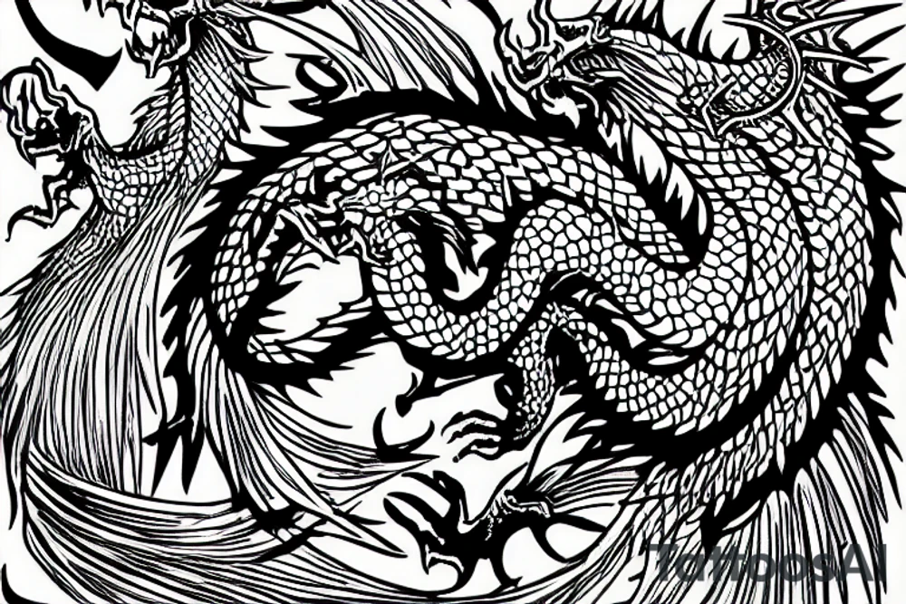 red dragon drinking cola at casino tattoo idea