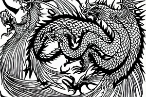 red dragon drinking cola at casino tattoo idea