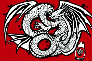 red dragon drinking cola tattoo idea