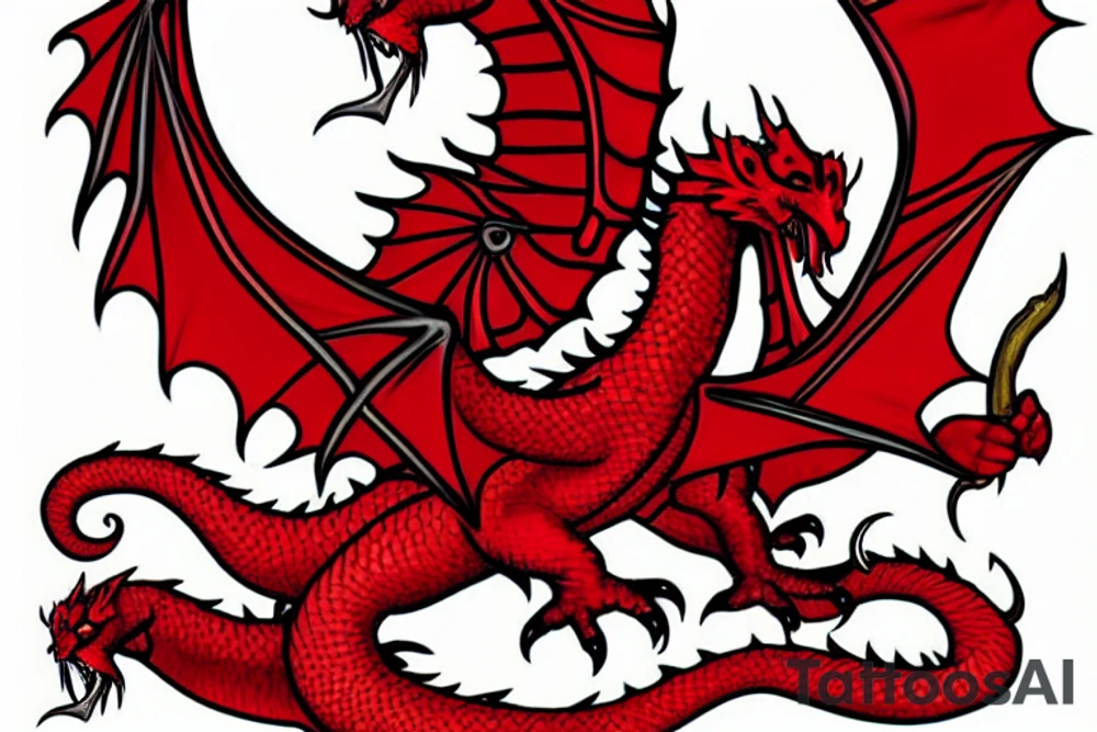 red dragon drinking cola tattoo idea