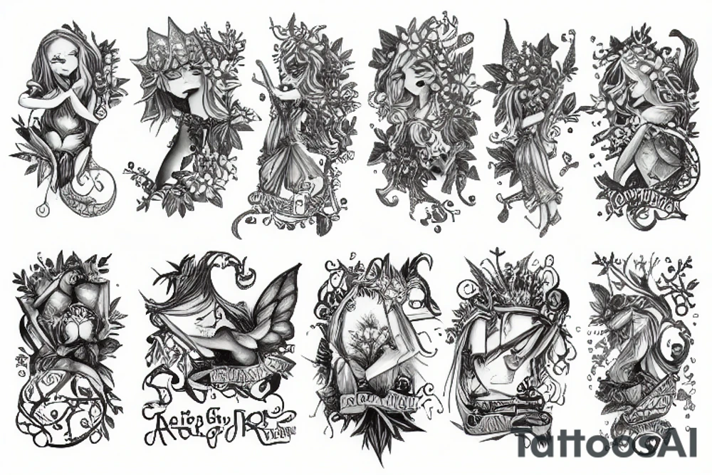 rain forest fairy tale tattoo idea
