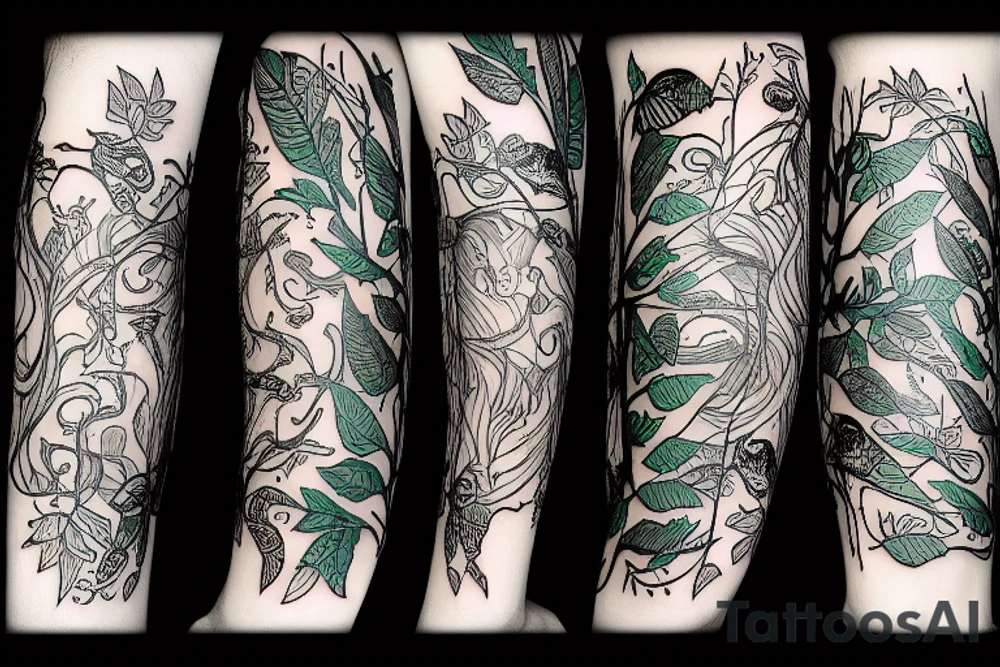 rain forest fairy tale tattoo idea