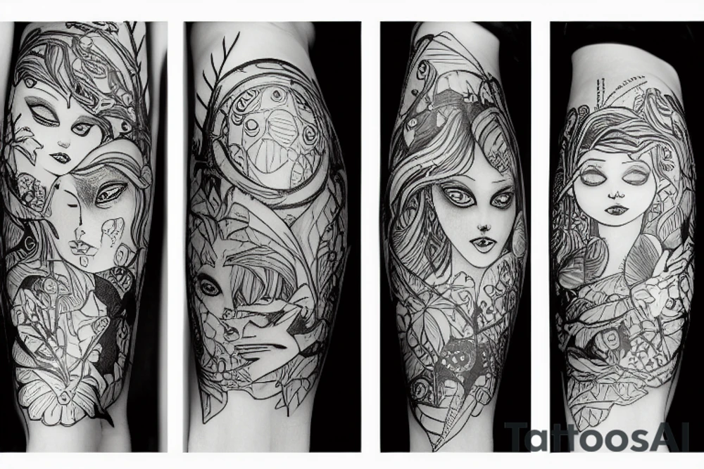 rain forest fairy tale tattoo idea