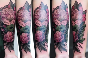 garden foliage peonies jewels forest tattoo full back howls moving castle tattoo idea