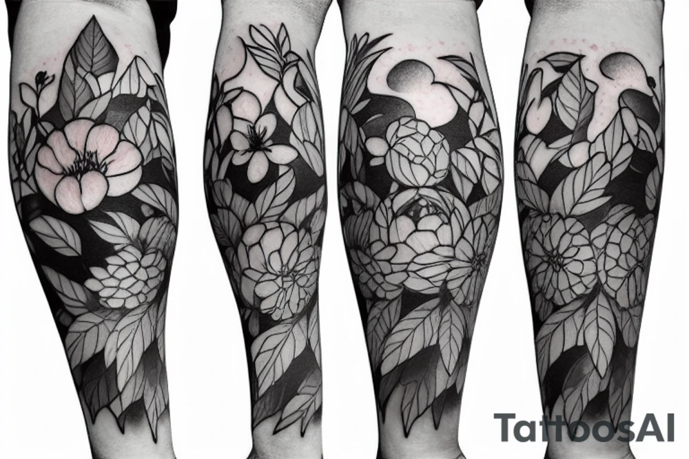 garden foliage peonies jewels forest tattoo full back howls moving castle tattoo idea
