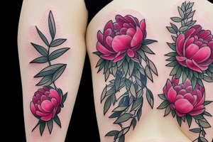 garden foliage peonies jewels forest tattoo full back howls moving castle tattoo idea
