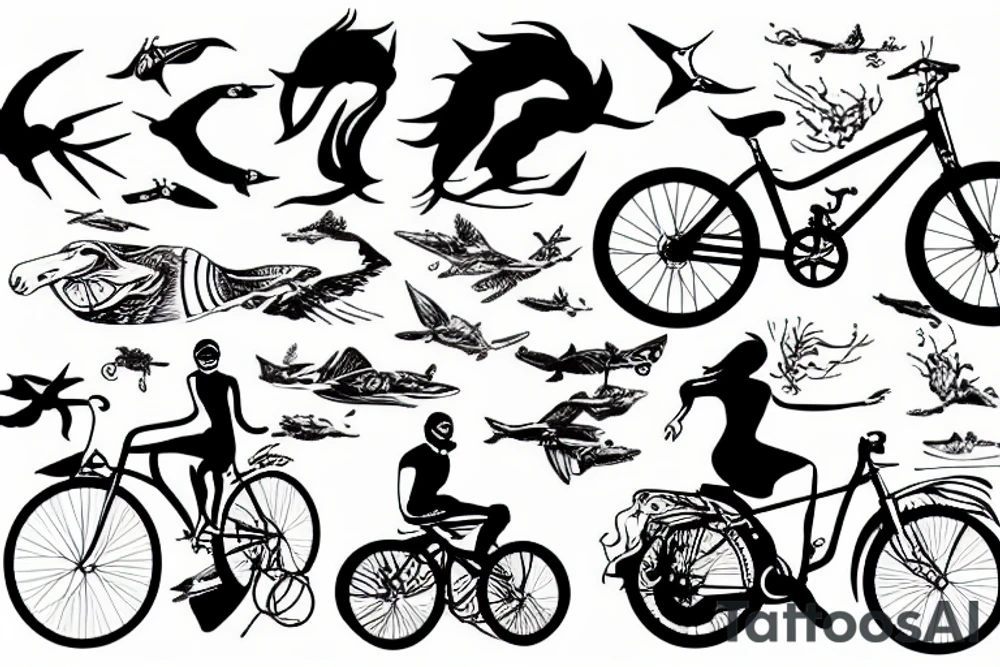 Swim bike run tattoo idea