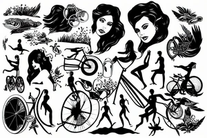Woman Swim bike run tattoo idea