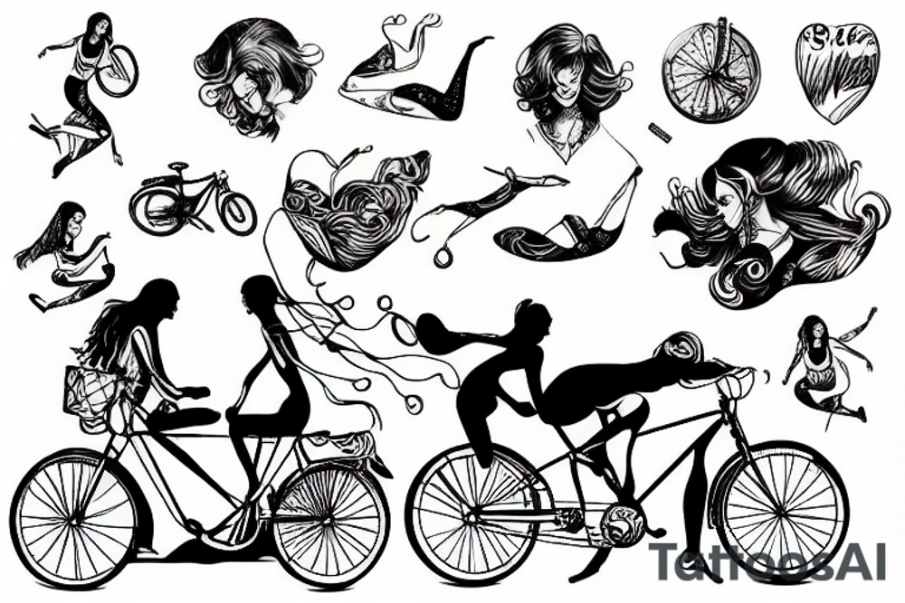 Woman Swim bike run tattoo idea