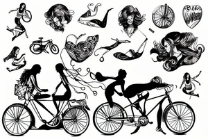 Woman Swim bike run tattoo idea