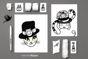 Cat with a funny hat living in Leuven tattoo idea
