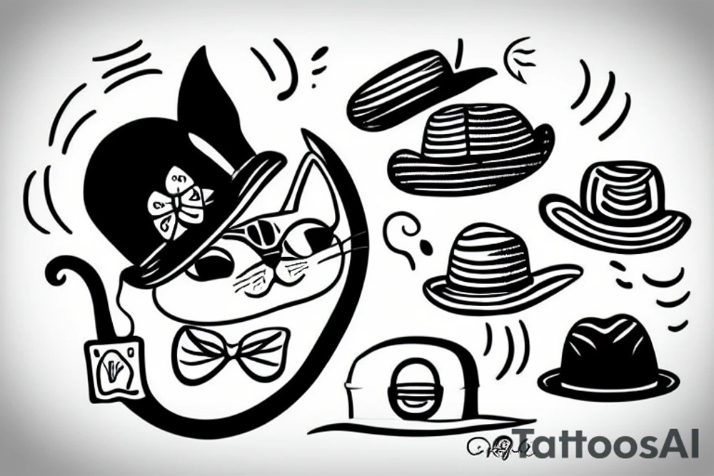 Cat with a funny hat living in Leuven tattoo idea