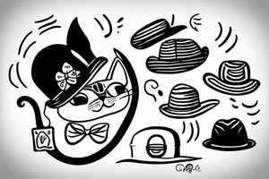 Cat with a funny hat living in Leuven tattoo idea