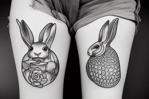 Rabbit and tortoise tattoo idea