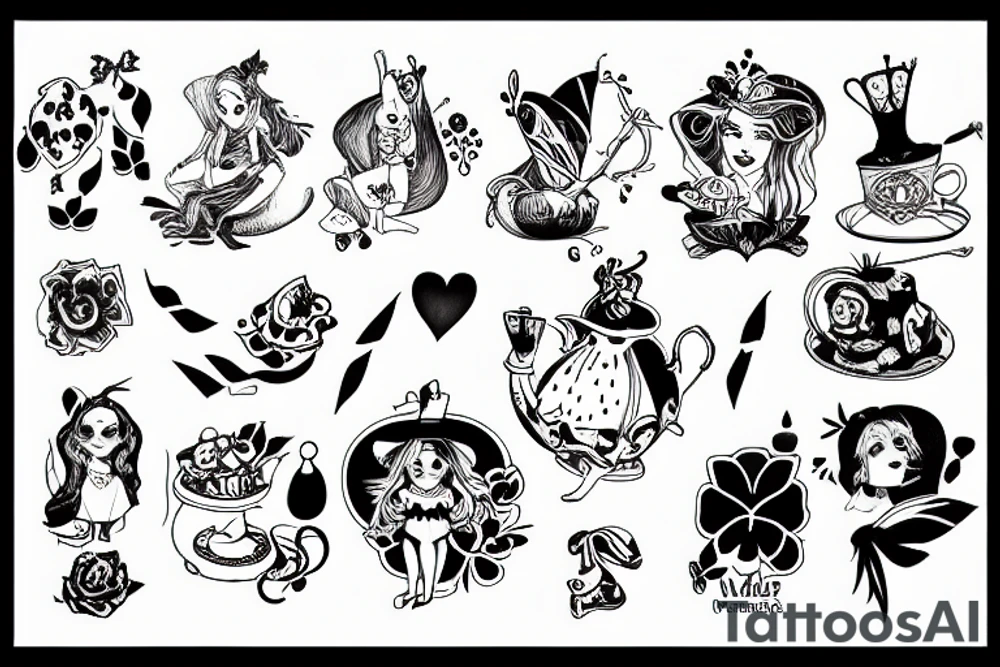 Alice in wonderland tattoo idea