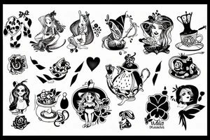 Alice in wonderland tattoo idea