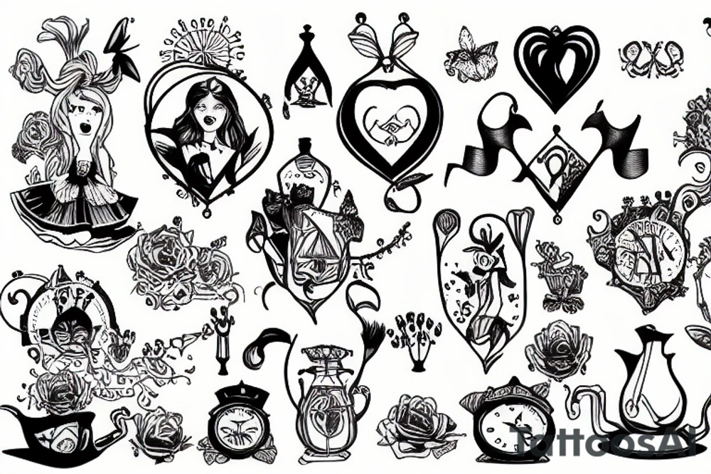 Alice in wonderland tattoo idea