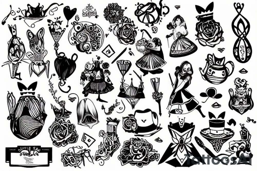 Alice in wonderland tattoo idea