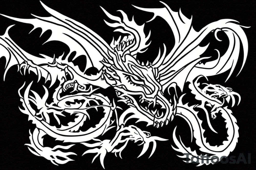 Dragon Skull fire tattoo idea