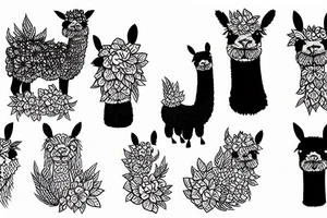 happy alpaca tattoo idea