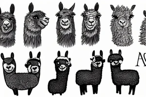 happy alpaca tattoo idea