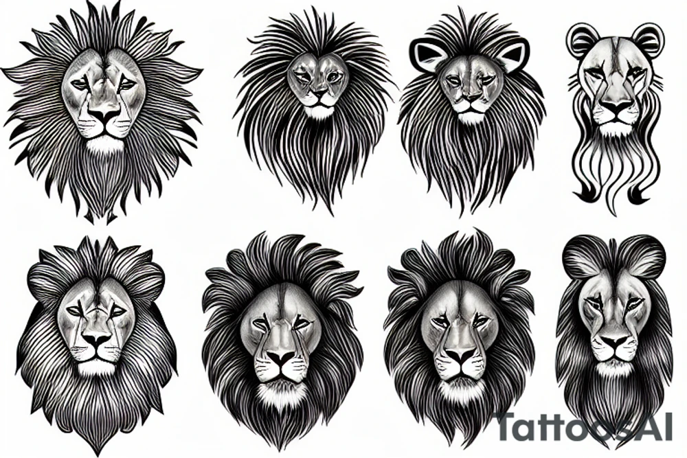lion and lioness tattoo idea