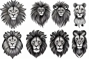 lion and lioness tattoo idea