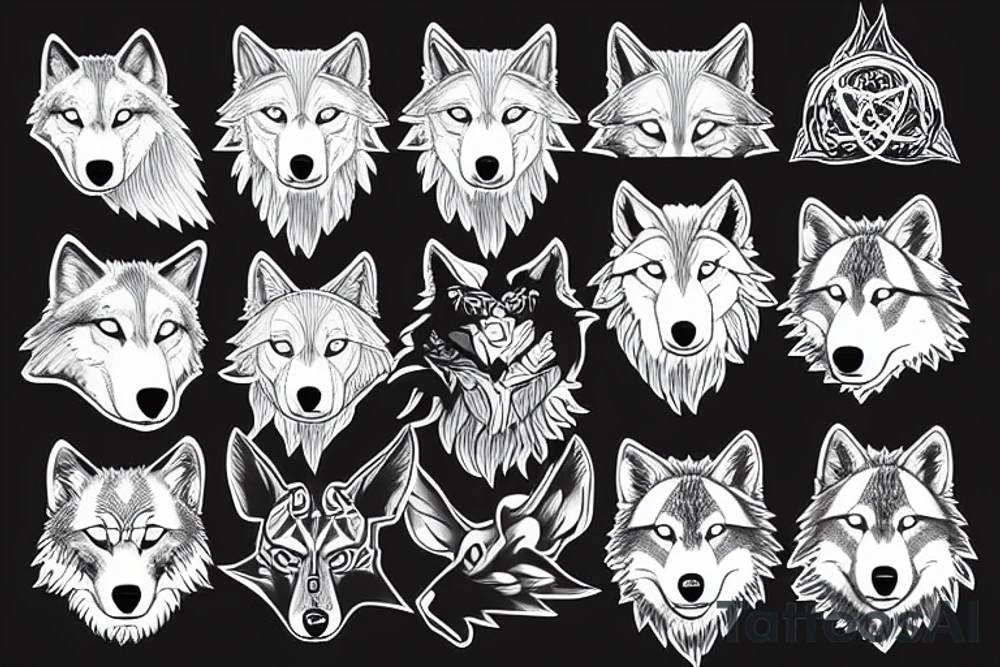 Wolf in nature tattoo idea