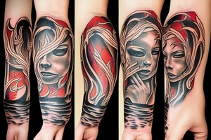 Fire hand finder tattoo idea