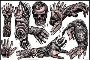 Fire hand finder tattoo idea