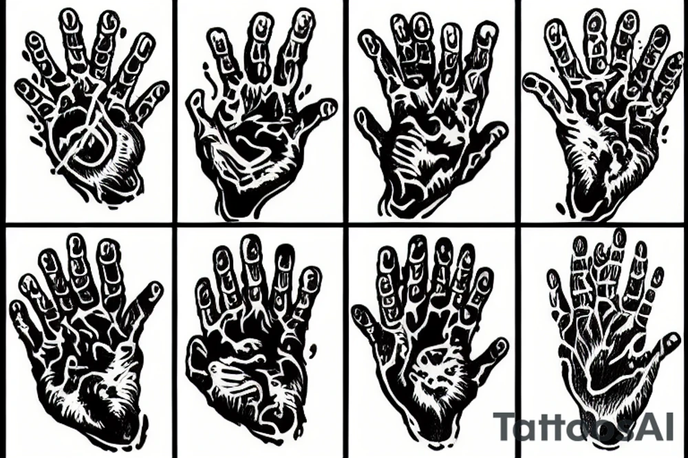 Fire hand tattoo idea
