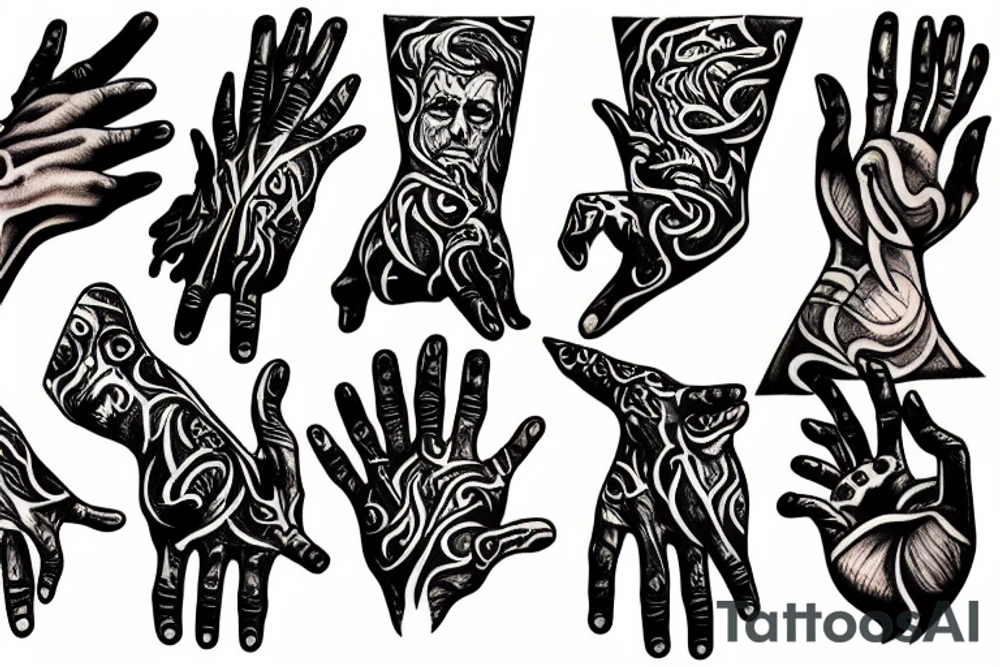 Fire hand tattoo idea