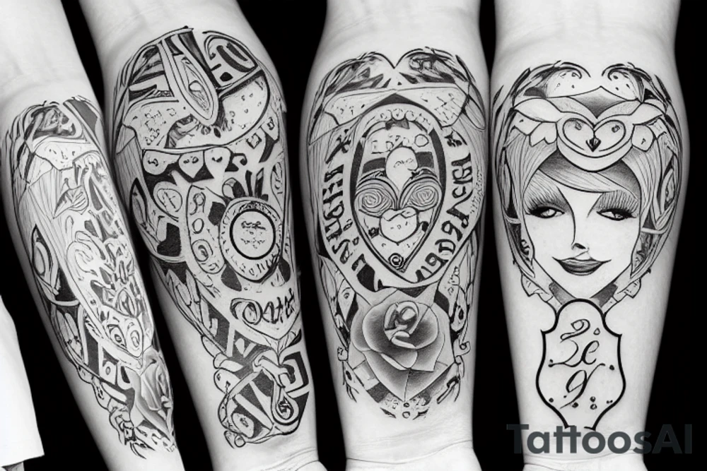 black and white couples love anniversary jon sherry tattoo idea