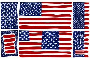 Sleeve tattoo American flag pattern tattoo idea