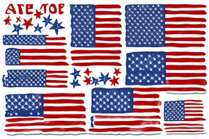 Sleeve tattoo American flag pattern scratched out tattoo idea
