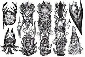 Scandinavian God Tor with light tattoo idea