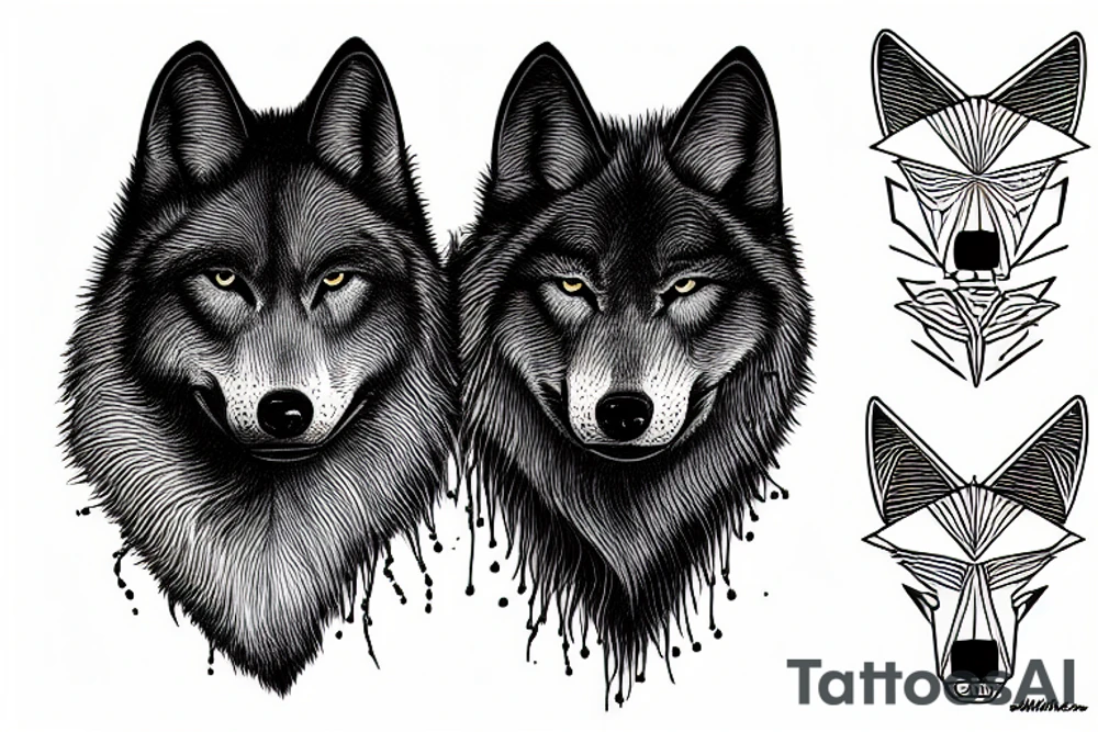 A black wolf tattoo idea