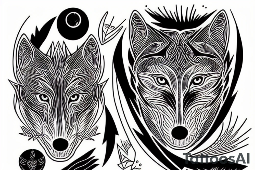 A black wolf tattoo idea